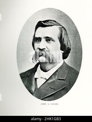 John Alexander Logan (1826 – 1886) è stato un . Ha servito nella guerra messicano-americana ed era un generale nell'esercito dell'Unione nella guerra civile americana. Ha servito lo stato dell'Illinois come rappresentante di stato, un Congressman e un senatore degli Stati Uniti ed è stato un candidato infruttuoso per vice presidente degli Stati Uniti con James G. Blaine nell'elezione di 1884. Foto Stock