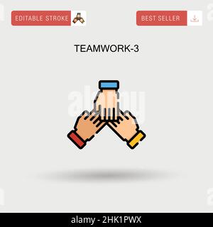 Teamwork-3 semplice icona vettoriale. Illustrazione Vettoriale