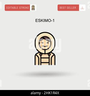 Eskimo-1 semplice icona vettoriale. Illustrazione Vettoriale