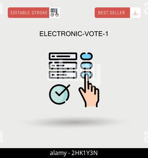 Electronic-Vote-1 semplice icona vettoriale. Illustrazione Vettoriale