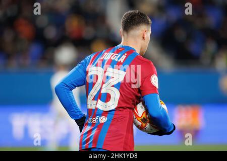 BARCELLONA - GENNAIO 29: Ferran Jutgla in azione durante la partita Primera RFEF tra il FC Barcelona B e il Real Madrid Castilla allo stadio Johan Cruyff Foto Stock