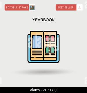 Icona vettoriale semplice Yearbook. Illustrazione Vettoriale