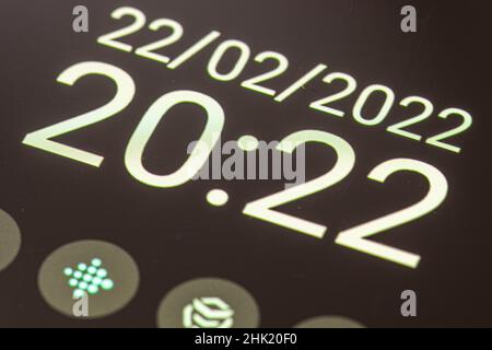 'Twosday' - Febbraio 22nd 2022 a palindrome date 22/02/2022 Foto Stock