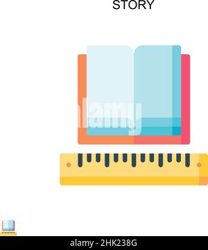 Storia semplice icona vettoriale. Modello di disegno del simbolo di illustrazione per l'elemento dell'interfaccia utente mobile Web. Illustrazione Vettoriale