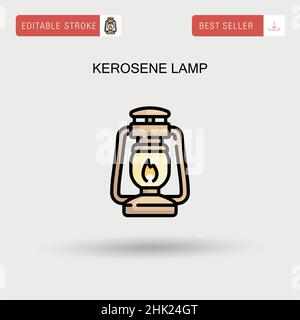 Kerosene lampada semplice vettore icona. Illustrazione Vettoriale