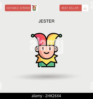 Icona vettore semplice Jester. Illustrazione Vettoriale