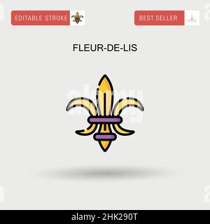 Fleur-de-lis icona vettore semplice. Illustrazione Vettoriale