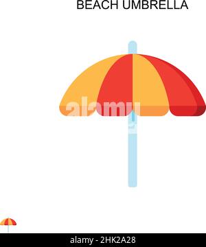 Ombrello spiaggia semplice icona vettoriale. Modello di disegno del simbolo di illustrazione per l'elemento dell'interfaccia utente mobile Web. Illustrazione Vettoriale