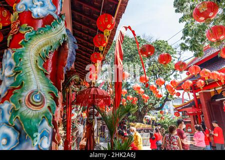 Kuta, Bali, Indonesia - 1 febbraio 2022. Vihara Dharmayana, tempio buddista cinese, comunità cinese-indonesiana che celebra il Capodanno lunare cinese Foto Stock