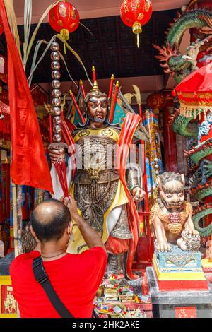 Kuta, Bali, Indonesia - 1 febbraio 2022. Vihara Dharmayana, tempio buddista cinese, comunità cinese-indonesiana che celebra il Capodanno lunare cinese Foto Stock