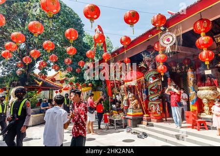 Kuta, Bali, Indonesia - 1 febbraio 2022. Vihara Dharmayana, tempio buddista cinese, comunità cinese-indonesiana che celebra il Capodanno lunare cinese Foto Stock