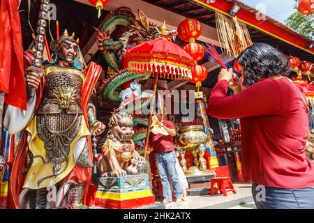 Kuta, Bali, Indonesia - 1 febbraio 2022. Vihara Dharmayana, tempio buddista cinese, comunità cinese-indonesiana che celebra il Capodanno lunare cinese Foto Stock