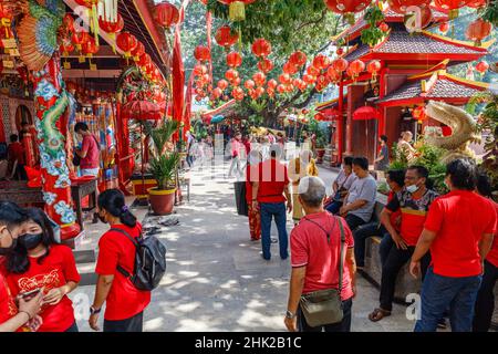 Kuta, Bali, Indonesia - 1 febbraio 2022. Vihara Dharmayana, tempio buddista cinese, comunità cinese-indonesiana che celebra il Capodanno lunare cinese Foto Stock