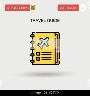 Guida di viaggio semplice icona vettoriale. Illustrazione Vettoriale