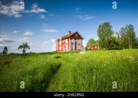 Svezia, Varmland, Marbacka, tenuta di primo scrittore femminile per vincere il Premio Noble di Letteratura, Selma Lagerlof, casa rossa Foto Stock