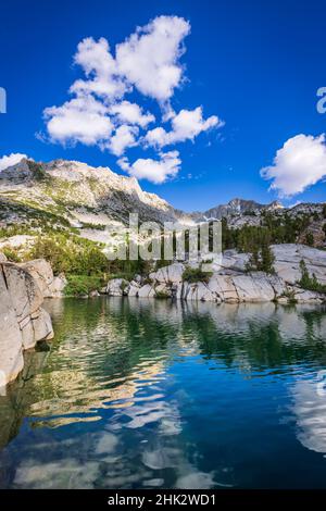 Treasure Lake, John Muir Wilderness, Sierra Nevada Mountains, California, USA. Foto Stock