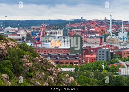 Svezia, Vastragotland e Bohuslan, Gothenburg, vista della città ad alto angolo da Rambersstaden Foto Stock