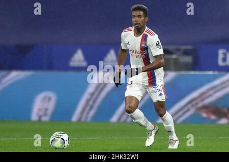 Lione, Francia. 1st Feb 2022. Thiago Mendes di Lione durante la partita Uber eats Ligue 1 al Groupama Stadium di Lione. Il credito dovrebbe essere: Jonathan Moscarop/Sportimage Credit: Sportimage/Alamy Live News Foto Stock