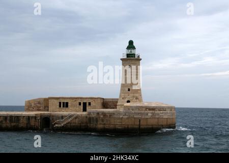Faro di Sant'Elmo Valletta, Malta Foto Stock