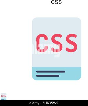 Icona vettore CSS semplice. Modello di disegno del simbolo di illustrazione per l'elemento dell'interfaccia utente mobile Web. Illustrazione Vettoriale