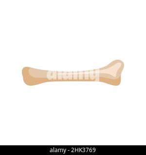 Osso isolato su sfondo bianco. Elemento per il gioco con cani in stile piatto. Illustrazione vettoriale del disegno. Illustrazione Vettoriale