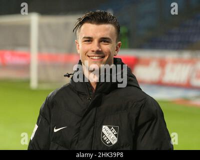 Il calciatore tedesco Leon Damer TSV Havelse DFB 3rd Stagione di campionato 2021-22 22nd Matchday 1.FC Magdeburg - TSV Havelse Foto Stock