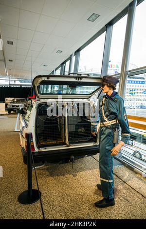 Svezia, Vastragotland e Bohuslan, Gothenburg, il Museo Volvo, la polizia Volvo Foto Stock