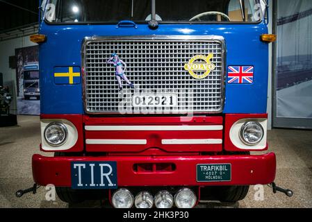 Svezia, Vastragotland e Bohuslan, Gothenburg, il museo Volvo, front-end del camion Volvo Foto Stock