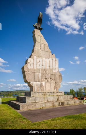 Svezia, Varmland, Sunne, il Monumento di Stamfrande all'emigrazione svedese negli Stati Uniti, costruito nel 1953 Foto Stock
