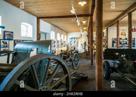 Svezia, Varmland, Karlskoga, Bofors Gun Works, di proprietà di Alfred Nobel, armi di artiglieria realizzate da Bofors Foto Stock