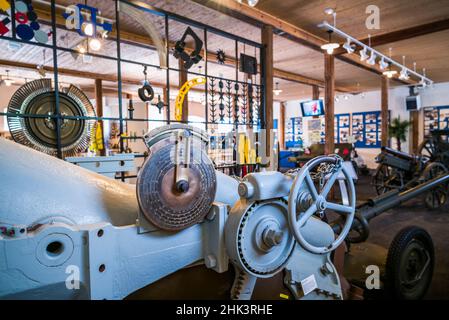 Svezia, Varmland, Karlskoga, Bofors Gun Works, di proprietà di Alfred Nobel, armi di artiglieria realizzate da Bofors Foto Stock