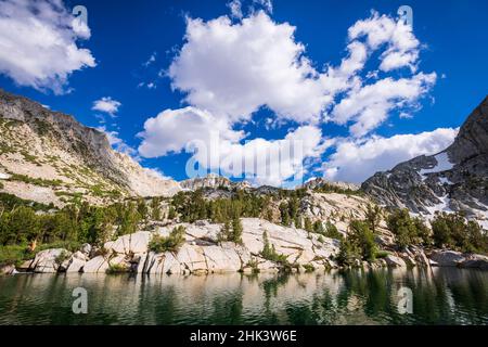 Treasure Lake, John Muir Wilderness, Sierra Nevada Mountains, California, USA. Foto Stock