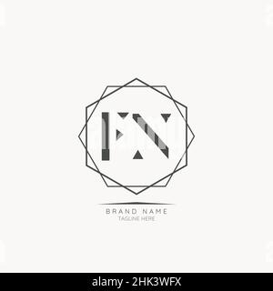 Modern Luxury FN Letter Business Logo Design Alphabet icona Vector Symbol. Modello creativo con logo a lettere minimale. Illustrazione Vettoriale