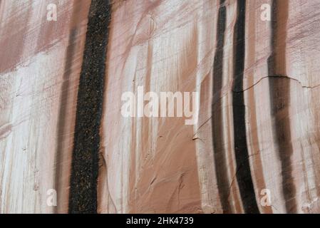 USA, Utah. Dettagli della parete del canyon in acqua a Long Canyon, Grand Staircase-Escalante National Monument. Foto Stock