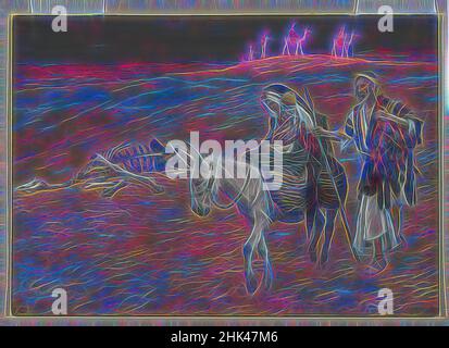 Ispirato dal volo in Egitto, la fuite en Égypte, la vita di nostro Signore Gesù Cristo, la vie de Notre-Seigneur Jésus-Christ, James Tissot, francese, 1836-1902, acquerello opaco su grafite su carta grigia di colza, Francia, 1886-1894, immagine: 6 5/16 x 9 pollici, 16 x 22,9 cm, 19th secolo, arduo, biblico, reinventato da Artotop. L'arte classica reinventata con un tocco moderno. Design di calda e allegra luminosità e di raggi di luce. La fotografia si ispira al surrealismo e al futurismo, abbracciando l'energia dinamica della tecnologia moderna, del movimento, della velocità e rivoluzionando la cultura Foto Stock