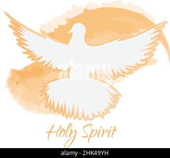 Domenica di Pentecoste, come Spirito Santo, tipografia per la stampa o l'uso come poster, scheda, volantino o T-shirt Illustrazione Vettoriale