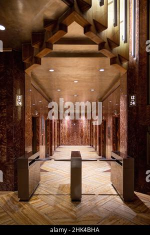 All'interno della lobby del Chrysler Building a New York City. Foto Stock