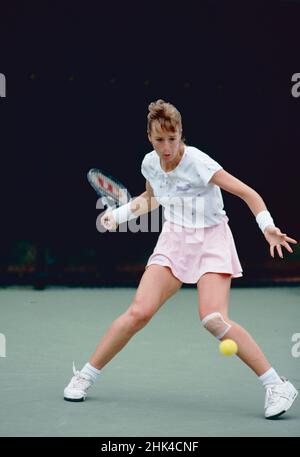 Tennista bulgaro Manuela Maleeva, Lipton, Miami USA 1991 Foto Stock