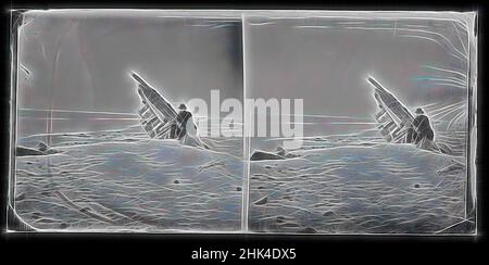 Ispirato a Wreck on Beach, Coney Island, Brooklyn, George Bradford Brainerd, americano, 1845-1887, collodio argento vetro bagnato negativo, ca. 1872-1887, 19th Century, spiaggia, Brooklyn, storica Brooklyn, New York storica, loner, New York, oceano, vecchia Brooklyn, Sabbia, riva, reinventata da Artotop. L'arte classica reinventata con un tocco moderno. Design di calda e allegra luminosità e di raggi di luce. La fotografia si ispira al surrealismo e al futurismo, abbracciando l'energia dinamica della tecnologia moderna, del movimento, della velocità e rivoluzionando la cultura Foto Stock
