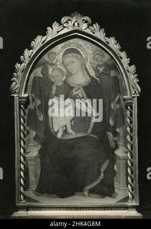 Madonna col Bambino, dipinto di artista italiano non identificato, Italia 1930s Foto Stock
