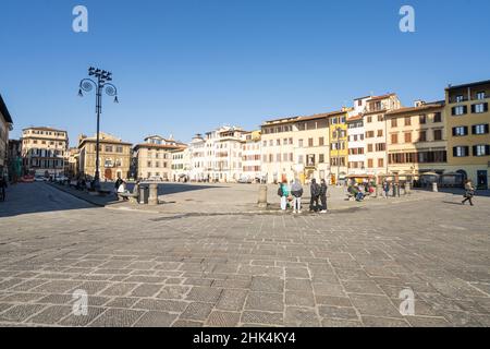 Firenze, Italia. Gennaio 2022. Piazza Santa Croce nel centro storico della città Foto Stock