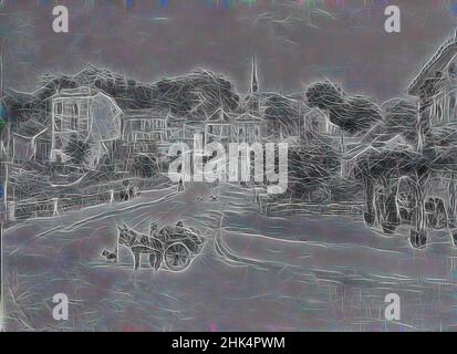 Ispirato da Meudon, Val Fleuri, Jean-Francois Raffaëlli, francese, 1850-1924, Olio su tela, Francia, 1907-1909, 28 15/16 x 36 1/4 poll., 73,5 x 92,1 cm, albero, edifici, trasporto, Chiesa, Cane, cani, asino, europeo, francese, Cavallo, olio su tela, persone, cucciolo, guglia, strada, sobborgo, Città, villaggio, reinventato da Artotop. L'arte classica reinventata con un tocco moderno. Design di calda e allegra luminosità e di raggi di luce. La fotografia si ispira al surrealismo e al futurismo, abbracciando l'energia dinamica della tecnologia moderna, del movimento, della velocità e rivoluzionando la cultura Foto Stock