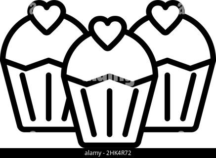 Icona cupcake su sfondo bianco, illustrazione vettoriale Illustrazione Vettoriale