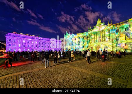 Bebelplatz durante il Festival delle luci, Unter den Linden, Berlino, Germania, Europa Foto Stock