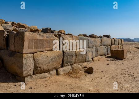 Sito archeologico di al Ukhdud, Najran, Regno dell'Arabia Saudita, Medio Oriente Foto Stock