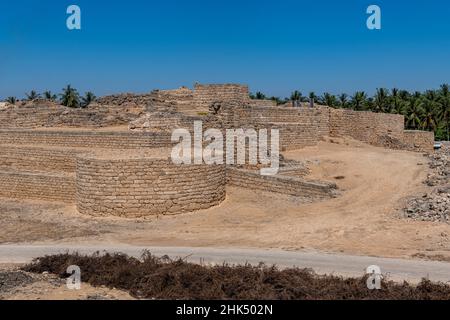 Parco archeologico di al-Baleed, porto commerciale frankincense, patrimonio dell'umanità dell'UNESCO, Salalah, Oman, Medio Oriente Foto Stock