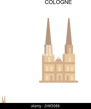 Icona del vettore semplice di Colonia. Modello di disegno del simbolo di illustrazione per l'elemento dell'interfaccia utente mobile Web. Illustrazione Vettoriale