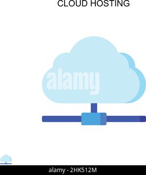 Cloud hosting semplice icona vettoriale. Modello di disegno del simbolo di illustrazione per l'elemento dell'interfaccia utente mobile Web. Illustrazione Vettoriale