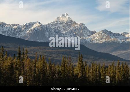 Peaks of Mount Edith Cavell, Jasper National Park, patrimonio dell'umanità dell'UNESCO, Alberta, Canadian Rockies, Canada, Nord America Foto Stock