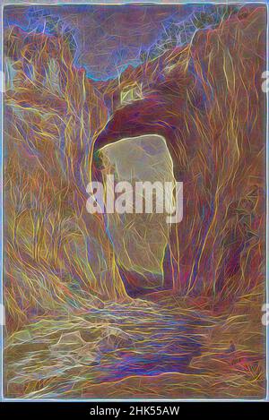 Ispirato da Natural Bridge, Virginia, John Henry Hill, americano, 1839-1922, Acquerello su grafite su carta stressata leggermente testurizzata montata su carta secondaria, 1876, 21 1/4 x 14 1/8 pollici, 54 x 35,9 cm, 19th secolo, americana, Ponte, pennello, canyon, scolpito, formazione, buco, John Henry, Reinventato da Artotop. L'arte classica reinventata con un tocco moderno. Design di calda e allegra luminosità e di raggi di luce. La fotografia si ispira al surrealismo e al futurismo, abbracciando l'energia dinamica della tecnologia moderna, del movimento, della velocità e rivoluzionando la cultura Foto Stock